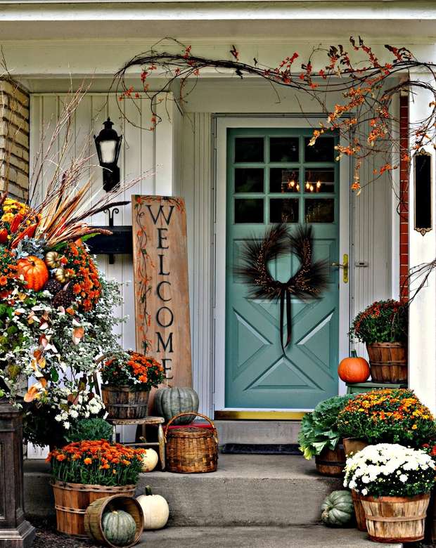 Area d'ingresso decorata in autunno puzzle online