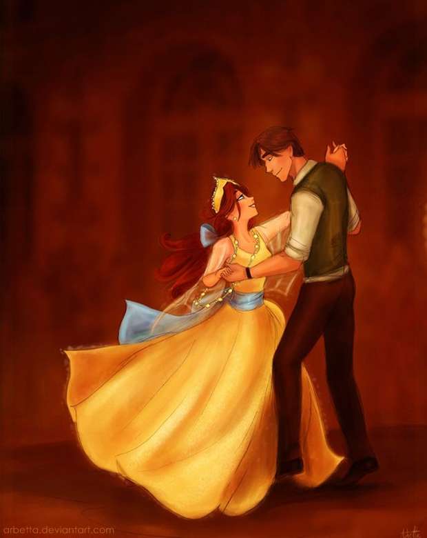 Anastasia  and Dimitri dancing jigsaw puzzle online