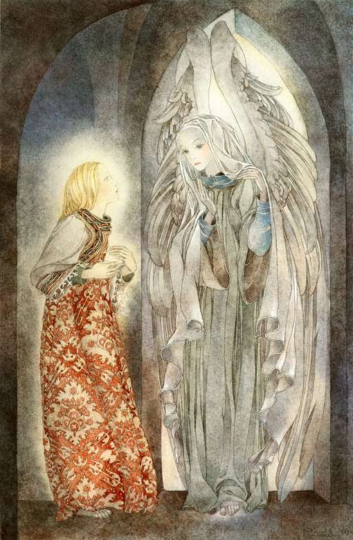 Άγγελος ζωγραφική από τον Sulamith Wülfing παζλ online