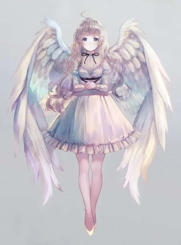 Anime girl angel - online puzzle