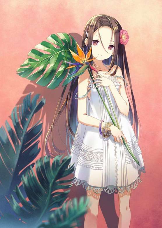 Tropical anime girl online puzzle