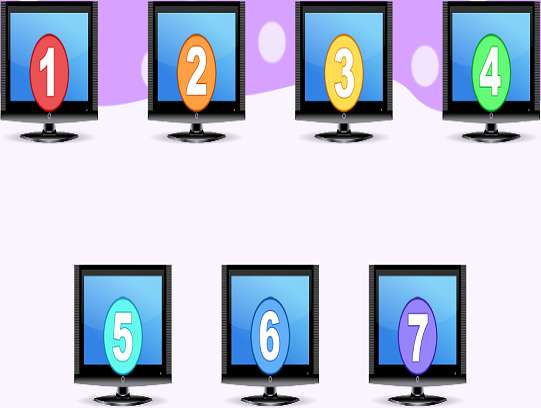 sju tv-apparater pussel på nätet