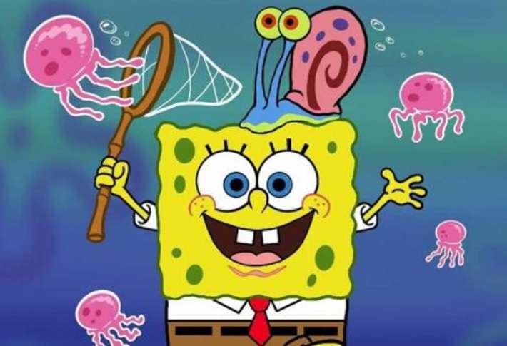 Spongebob a Gary loví medúzy skládačky online