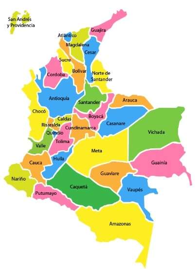 Divisione politica della Colombia puzzle online