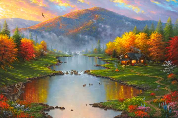 Colorful autumn landscape online puzzle