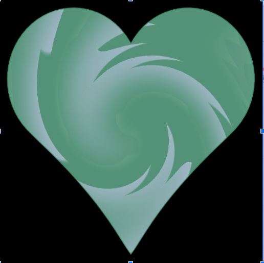 zelené srdce s akvarely online puzzle