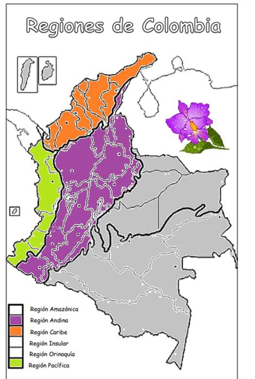 Регіони Колумбії онлайн пазл