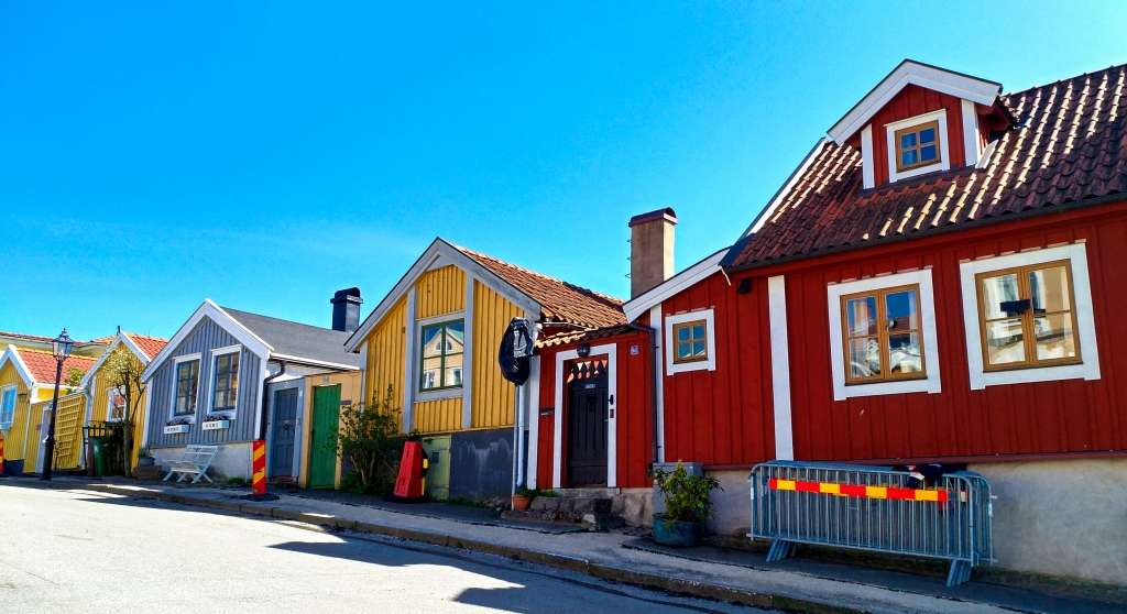 houten huizen in Karlskrona legpuzzel online