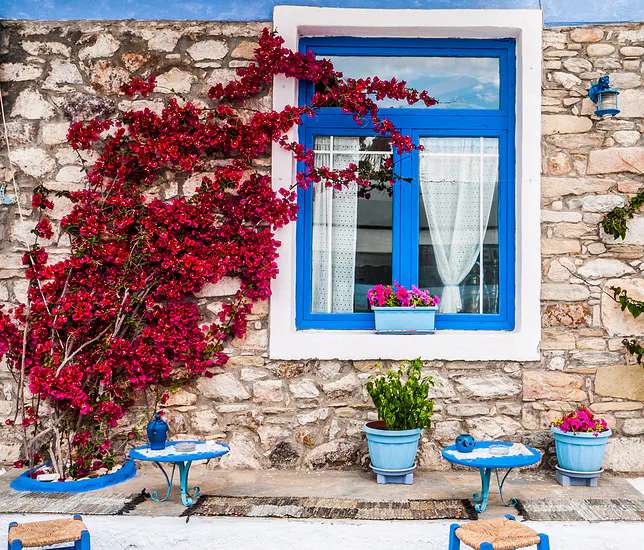 röd buske i Grekland pussel på nätet