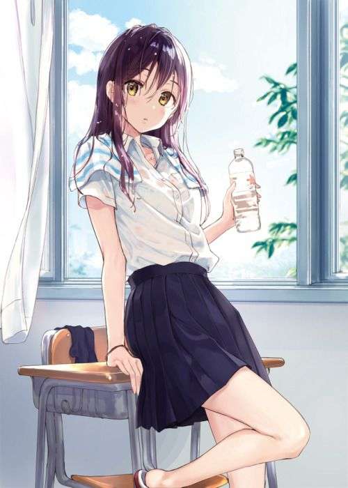 Anime meisje waterfles online puzzel