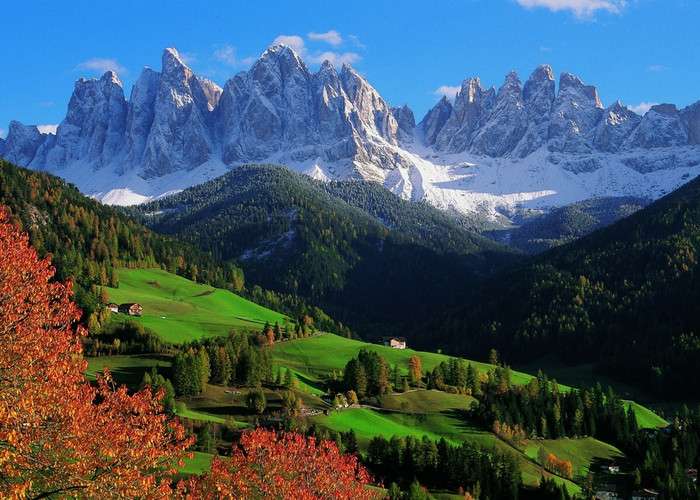 Sydtyrolska Dolomiterna landskap pussel på nätet