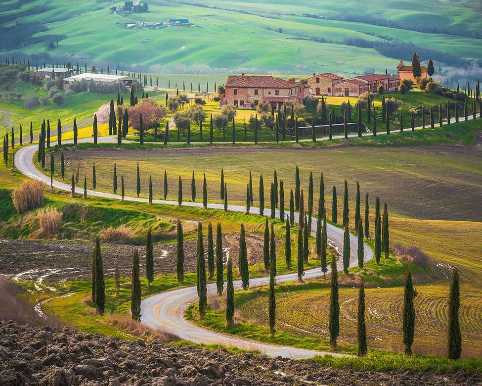 Wunderschöne Landschaft der Toskana Online-Puzzle
