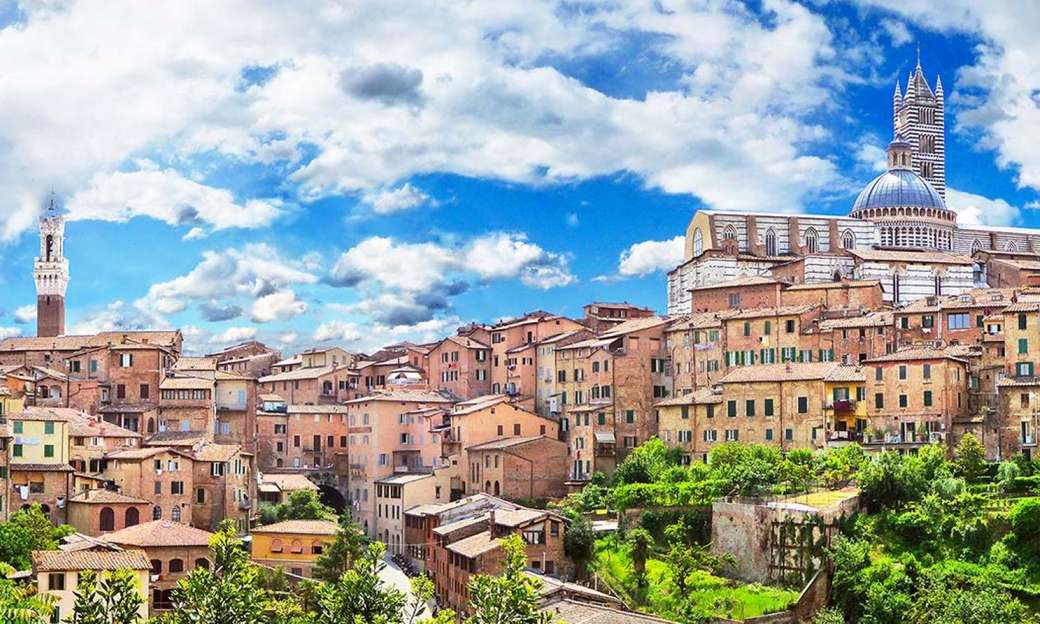 Siena városra néző Toszkána régió online puzzle