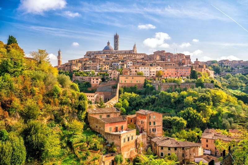 Vista de la ciudad de Siena región de Toscana rompecabezas en línea