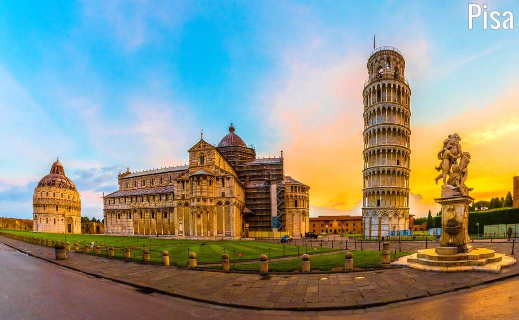 Pisa székesegyház és a ferde torony Toszkána online puzzle