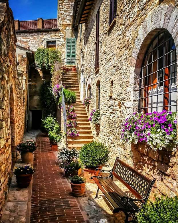 Spello is known for its flowers in the alleys jigsaw puzzle online