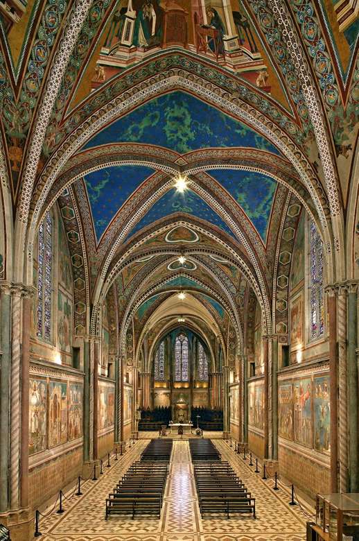 Assisi székesegyház belső Umbria Olaszország kirakós online