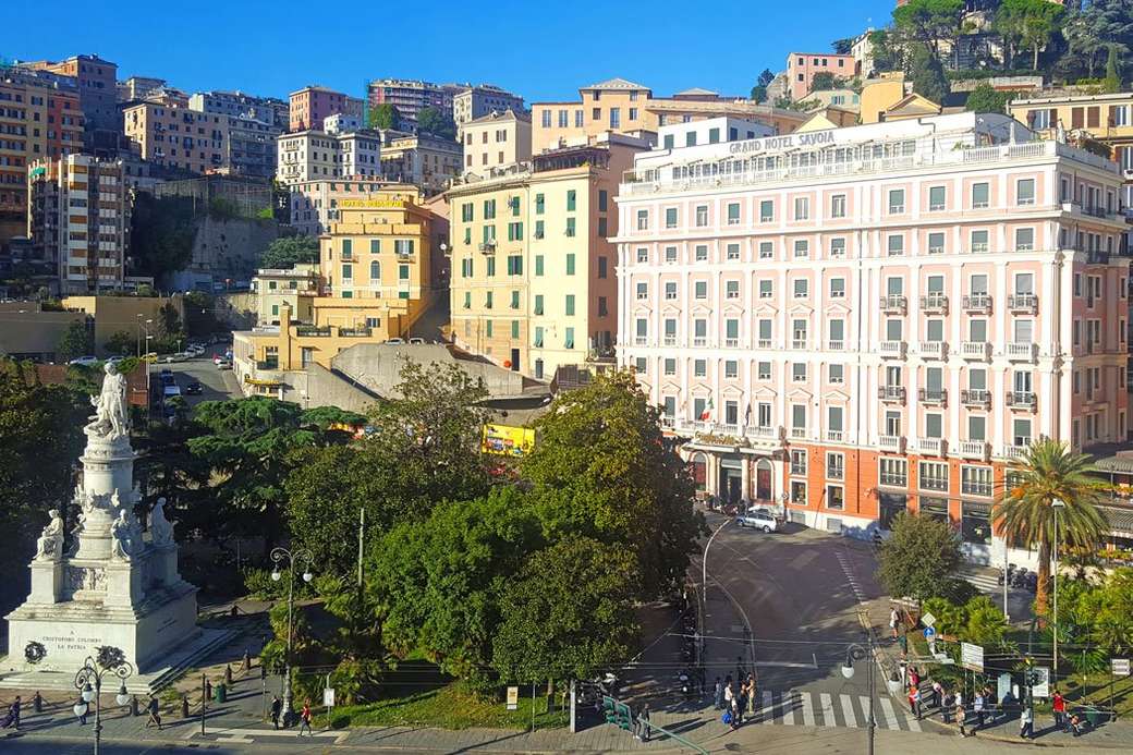 Genua hamnstad Liguria Italien pussel på nätet