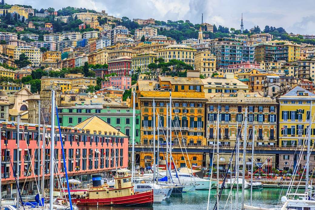 Генуя портовый город Лигурия Италия онлайн-пазл