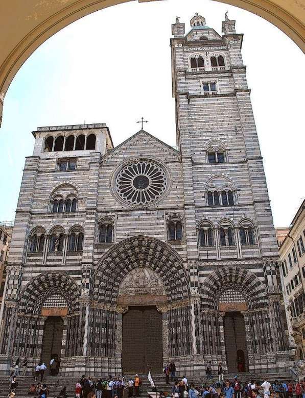 Catedrala din Genova San Lorenzo Liguria Italia jigsaw puzzle online