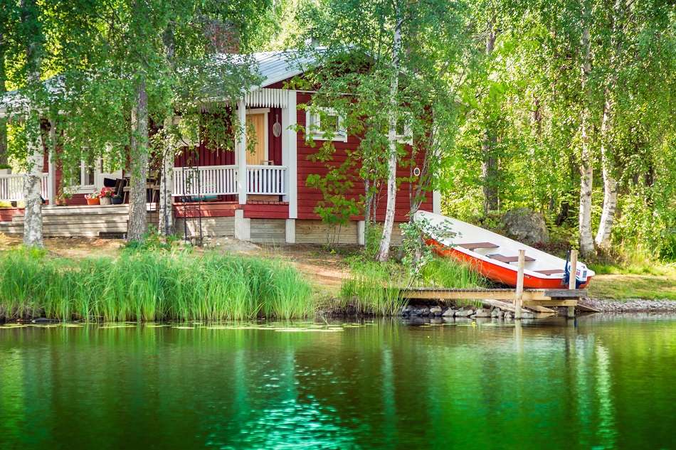 Casa de campo en el lago rompecabezas en línea