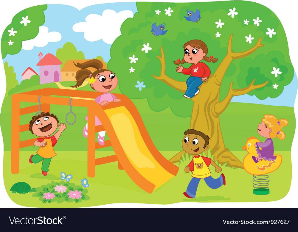 Playing in the park kids jigsaw puzzle online
