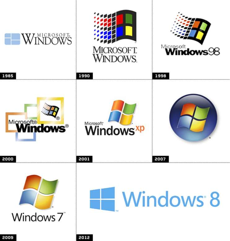 Windows logos up to version 8 jigsaw puzzle online