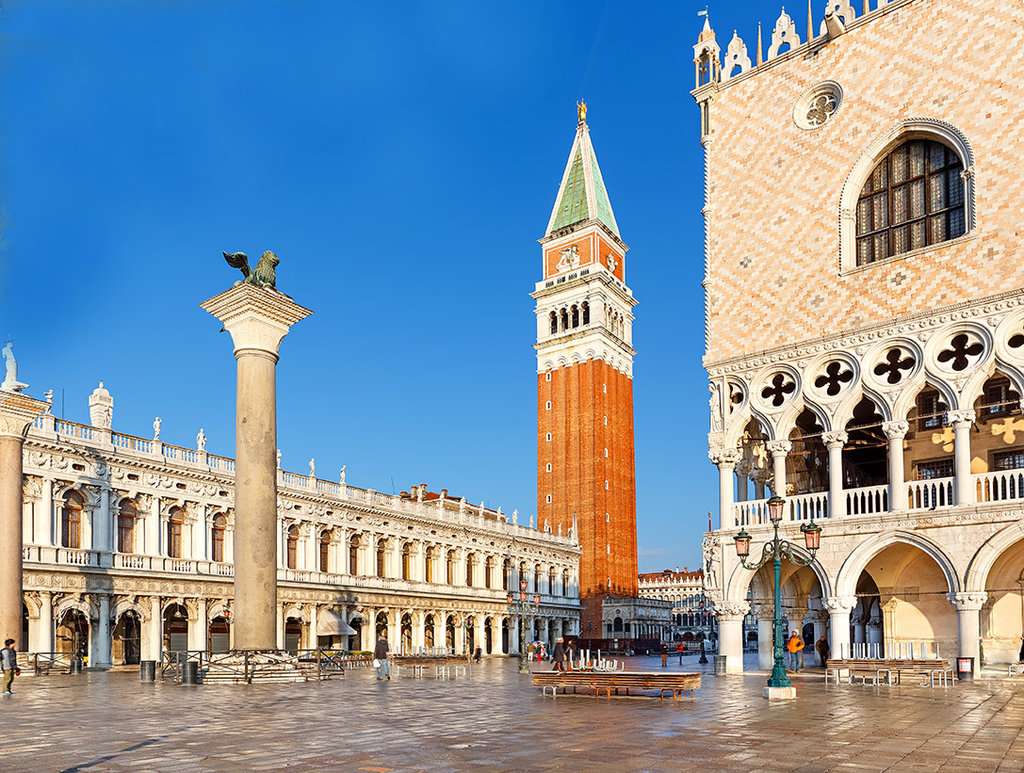 Piazza San Marco med Campanile Venedig Pussel online