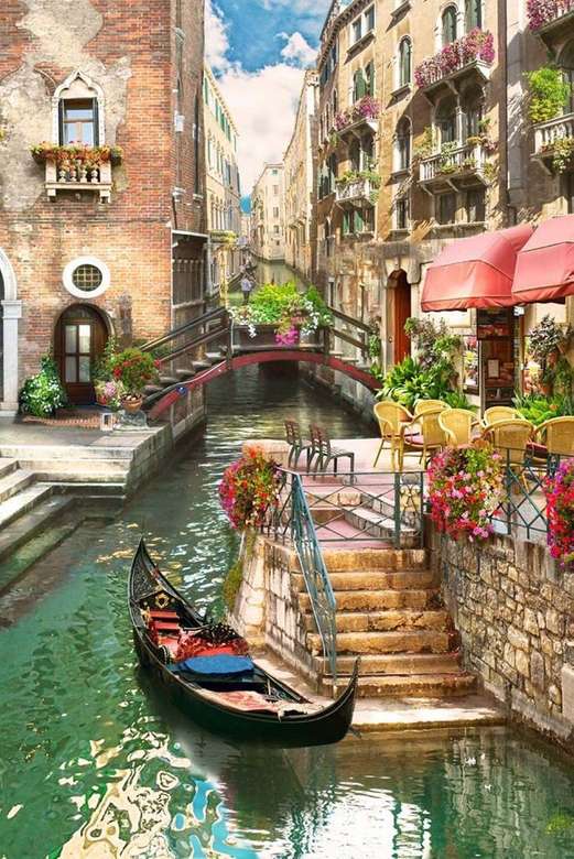 Gondol i Venedigkanalen pussel på nätet