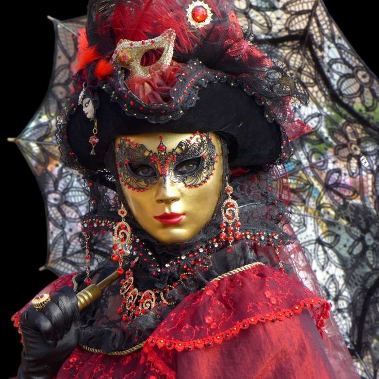 Máscaras e fantasias venezianas Carnaval de Veneza quebra-cabeças online