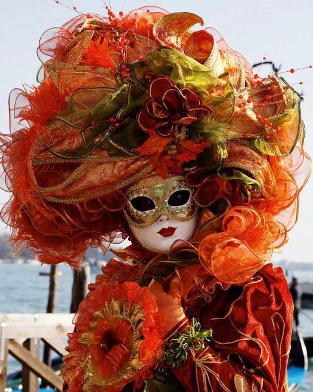 Venetiaanse maskers en kostuums Carnaval van Venetië legpuzzel online