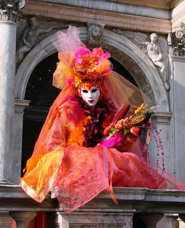 Máscaras e fantasias venezianas Carnaval de Veneza quebra-cabeças online