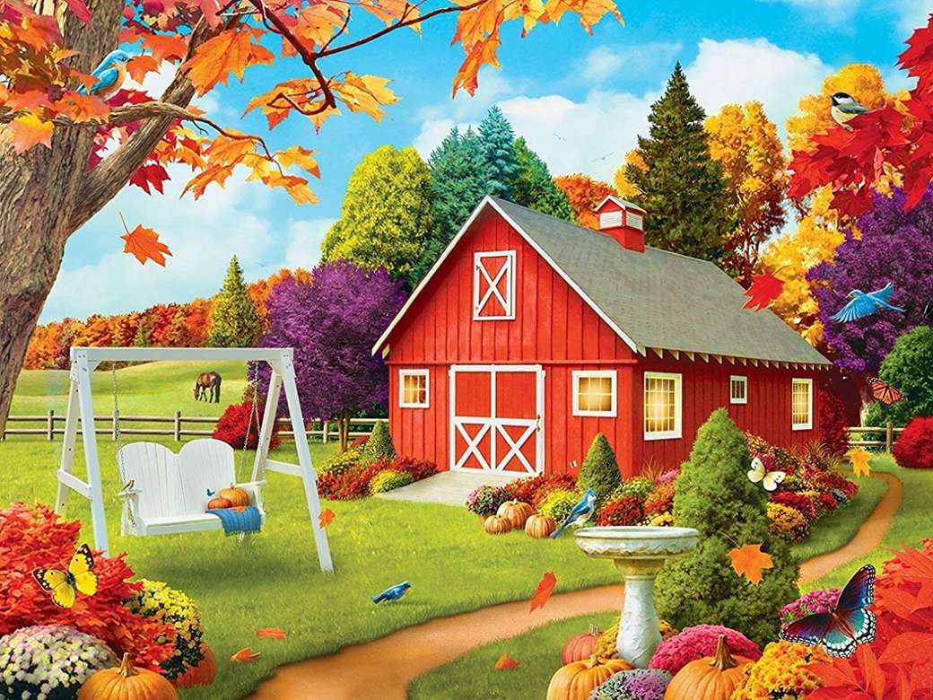 Herbst in der Malerei. Puzzlespiel online