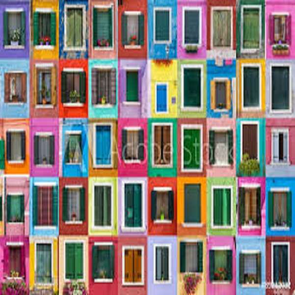 Fenêtres colorées. puzzle en ligne
