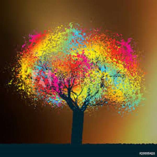 Árvore colorida. quebra-cabeças online