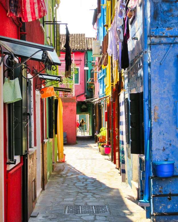 Разноцветные дома на Бурано Мурано Венеция пазл онлайн