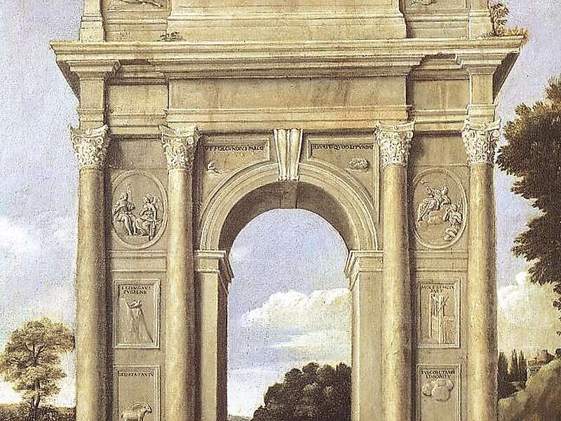 Painting Ancona Arch of Trajan Marche Italy online puzzle