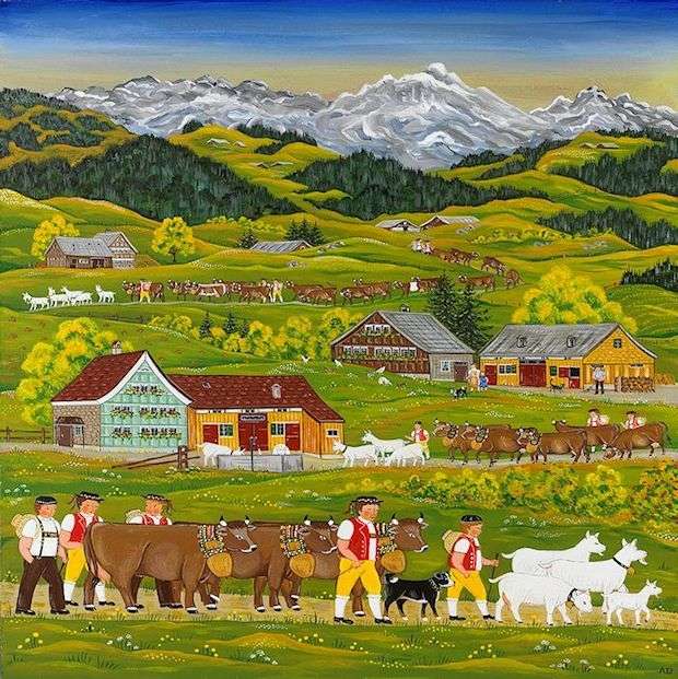 Naive painting Alpabtrieb online puzzle