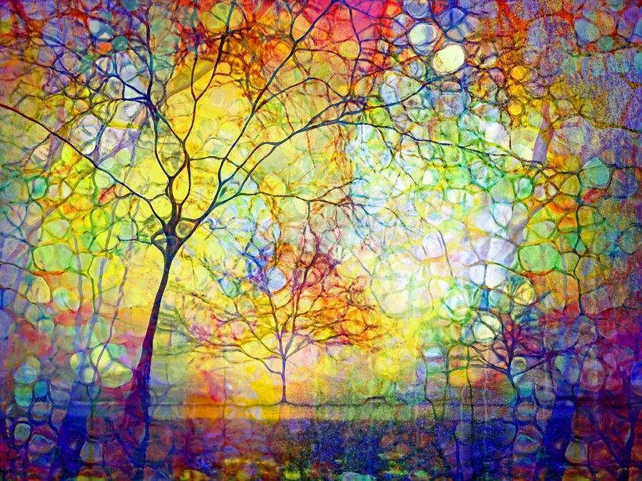 Filigrane, lumi colorate ale copacilor jigsaw puzzle online