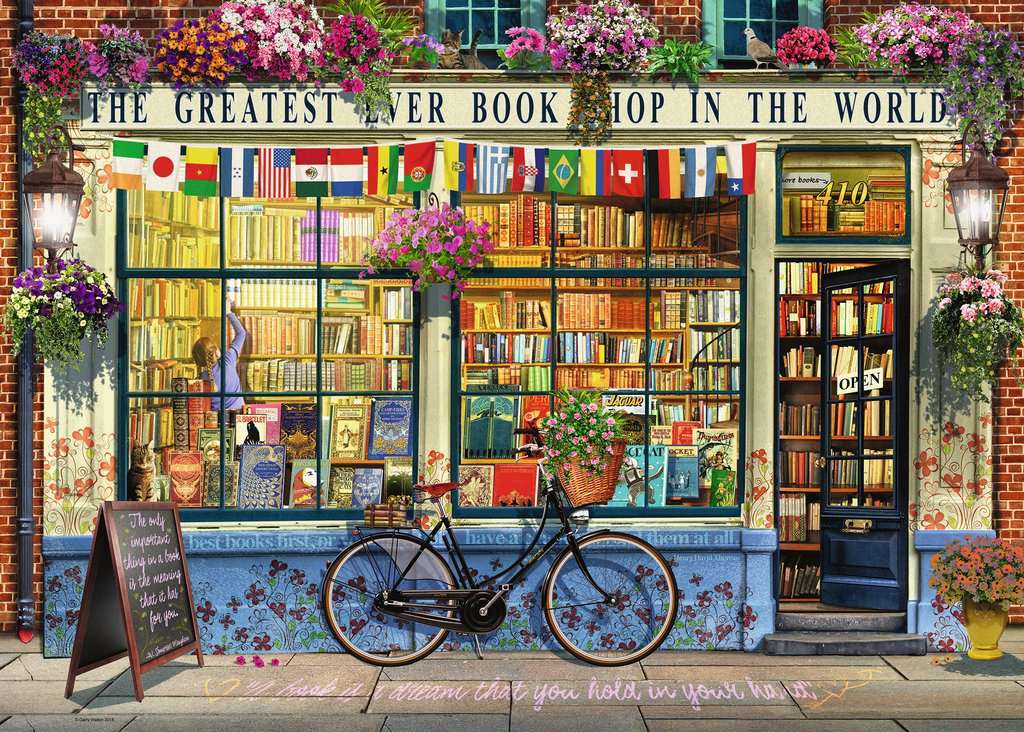 A világ legnagyobb könyvesboltjának festése online puzzle