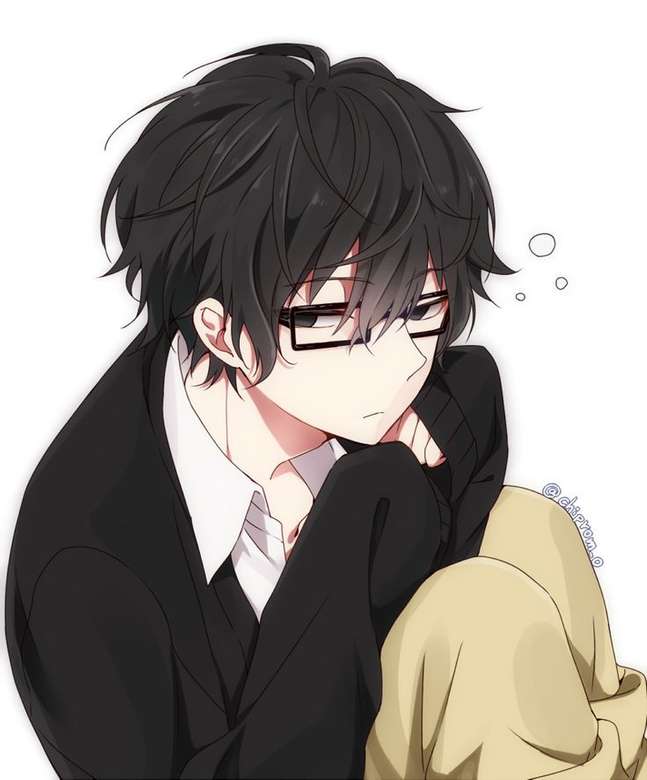 anime boy with glasses cute jigsaw puzzle online