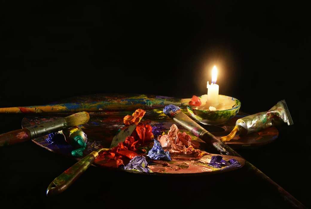 tavolozza di colori con candela puzzle online