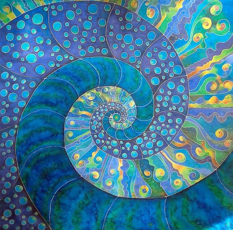 Spirală de pictură pe mătase puzzle online