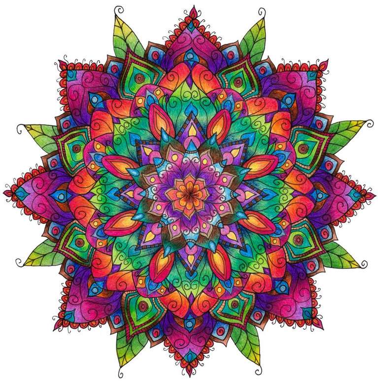 Mandala colorida en todos los colores rompecabezas en línea