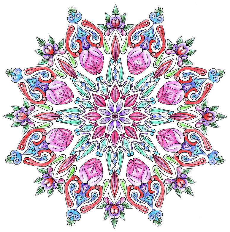 Mandala v několika barvách skládačky online