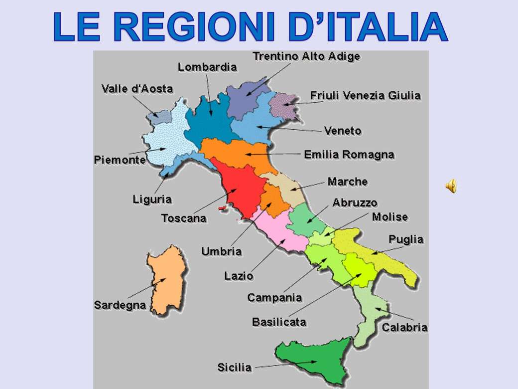 Mappa dell'Italia online puzzle