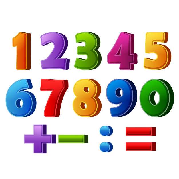 Цветни цифри онлайн пъзел