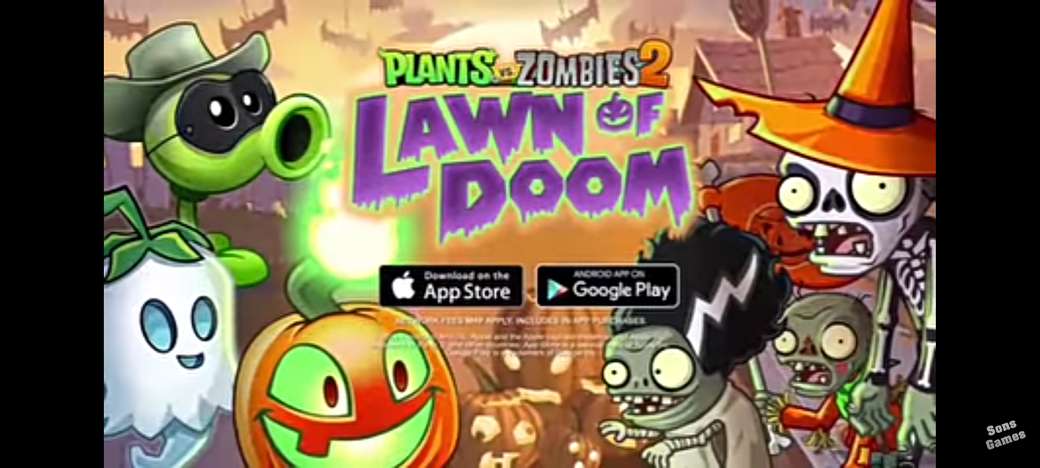 Plants vs zombies 2 Halloween online puzzel