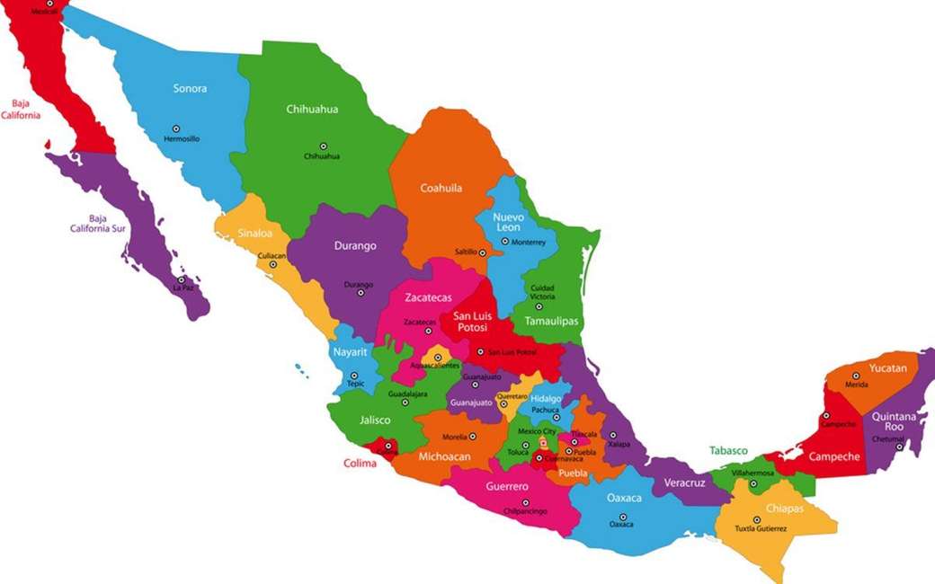 Carte du Mexique puzzle en ligne