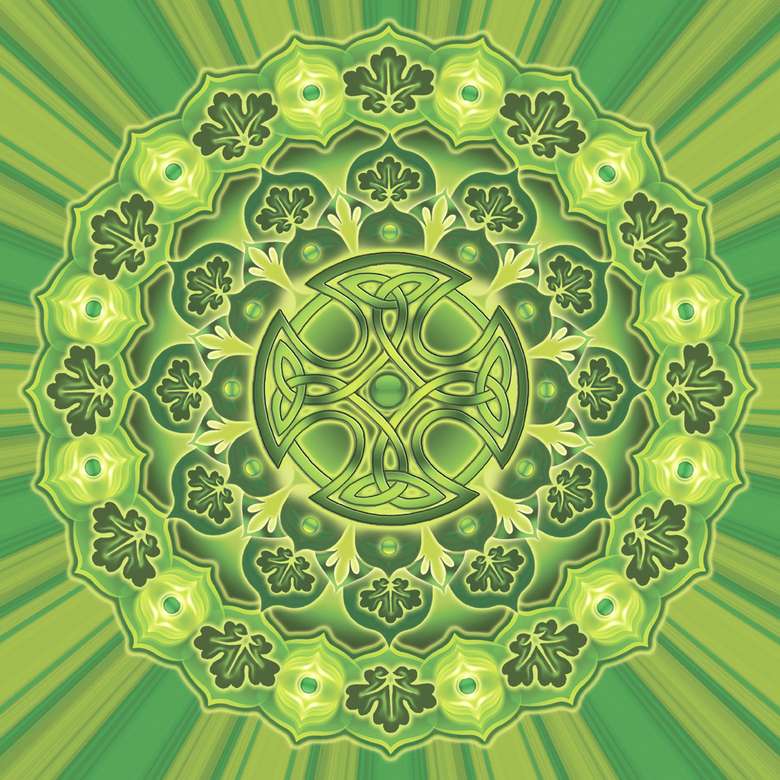 Mandala zöld árnyalatok online puzzle